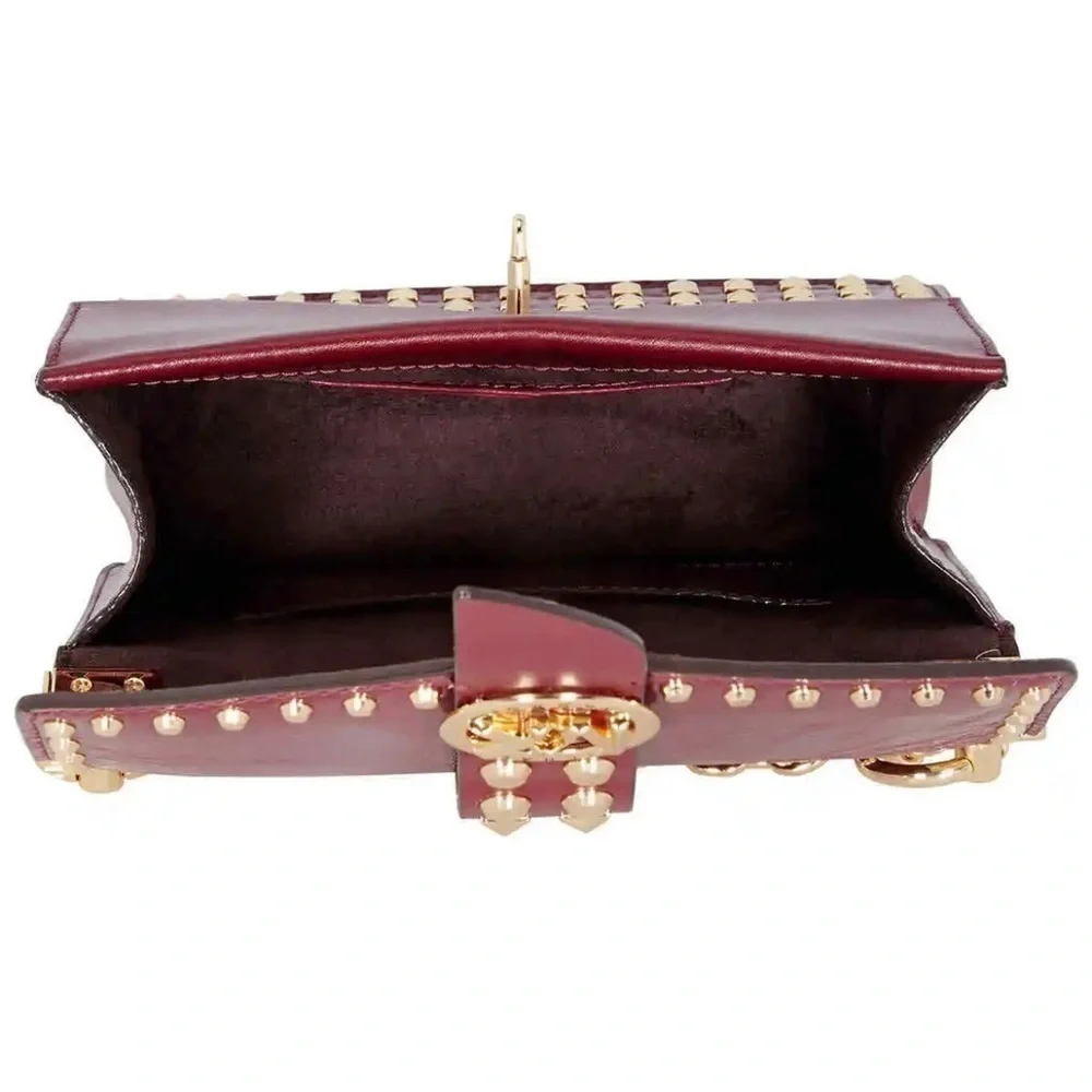 Michael Kors Patent Leather Greenwich Crossbody Bag Burgandy Purse NWT $… - Picture 4 of 12